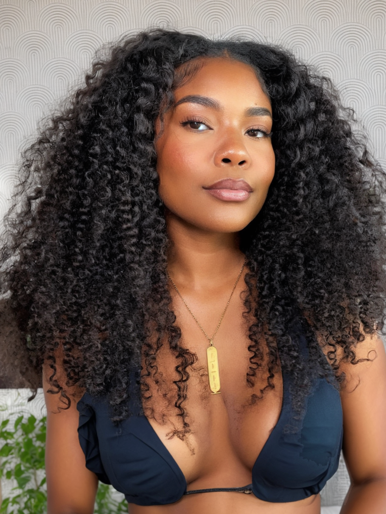 [24"=$79 | With Gift] 200% Density Glueless V Part 0 Skill Needed Wig Beginner Friendly Natural Scalp Jerry Curly Human Hair Wig Without Leave Out
