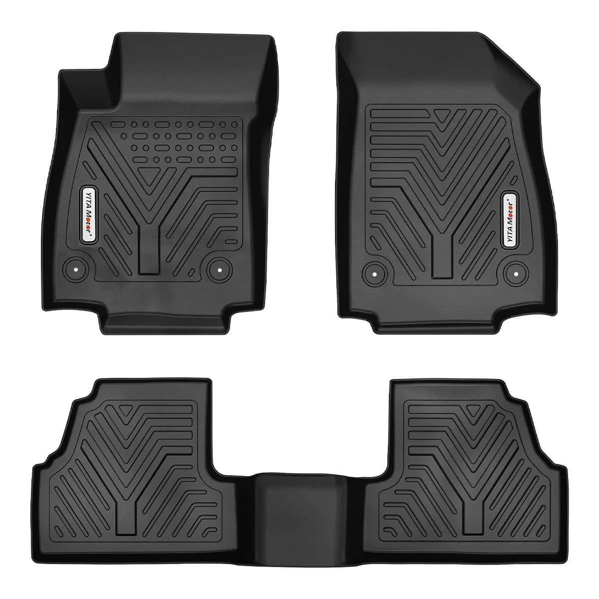 YITAMOTOR® 2014-2022 Chevrolet Trax / 2013-2022 Buick Encore, Custom Fit Black TPE Floor Liners 1st & 2nd Row