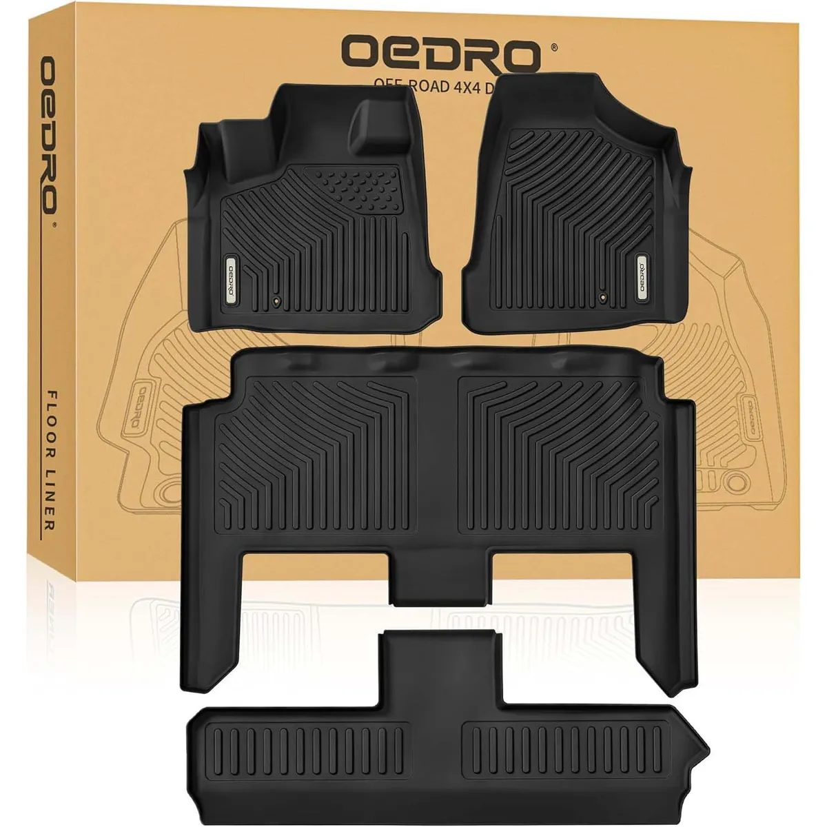 OEDRO Floor Mats for 2008-2020 Dodge Grand Caravan/2008-2016 Chrysler Town & Country (Stow'n Go Only)