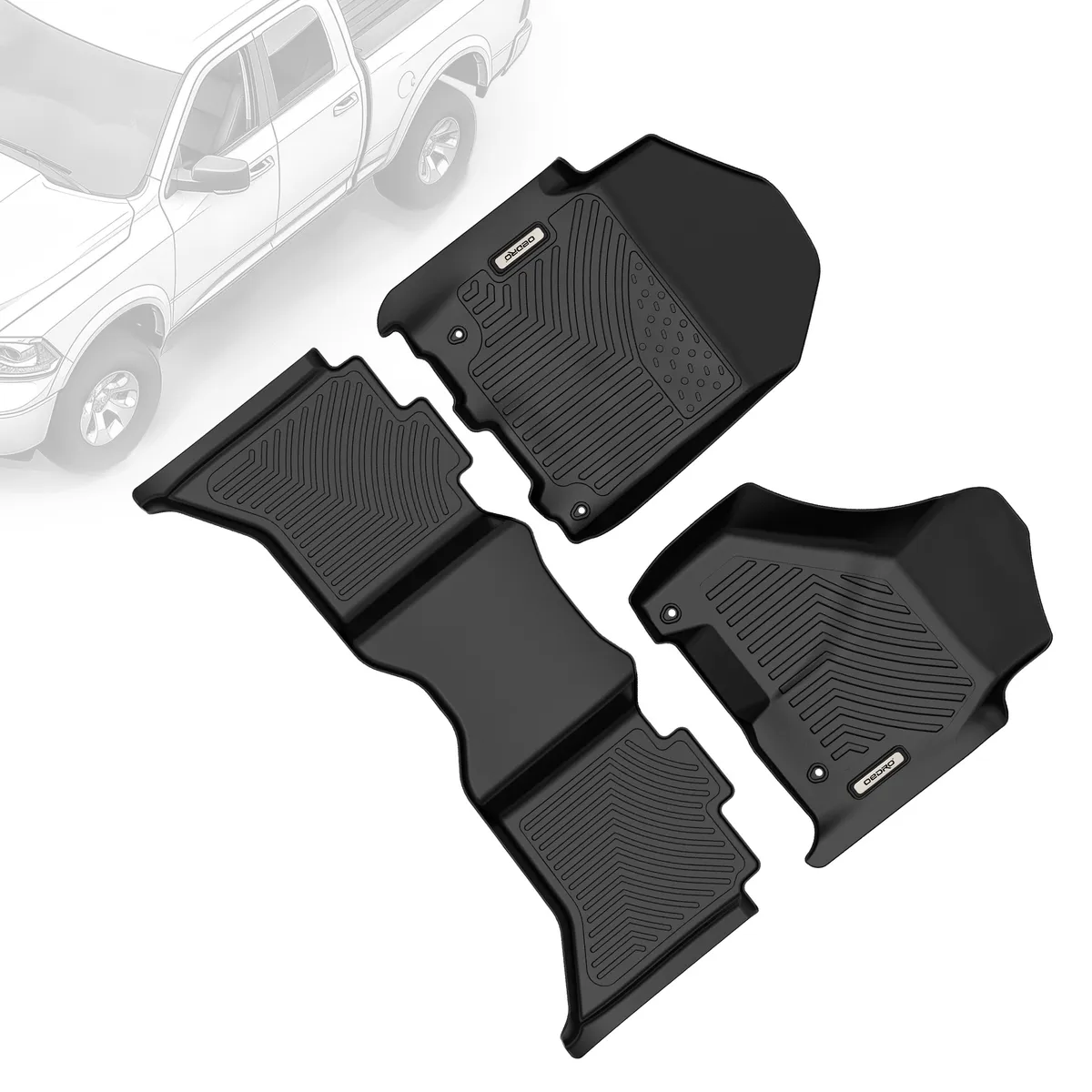 OEDRO Floor Mats for 2012-2018 Dodge Ram 1500/2500/3500 Crew Cab, 2019-2024 Dodge Ram 1500 Classic Crew Cab