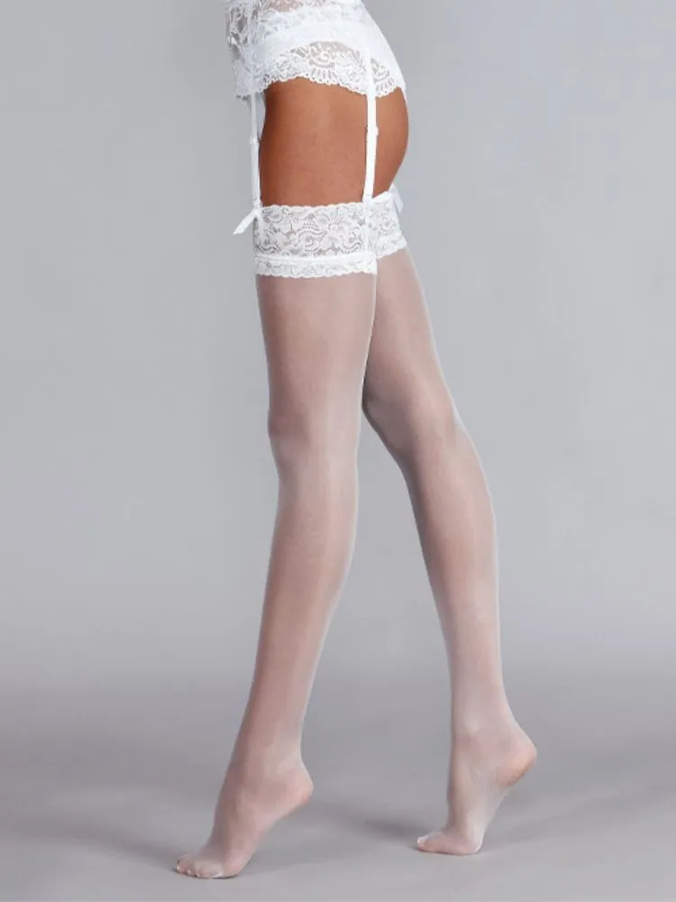 Silky Super Shine Lace Top Stockings