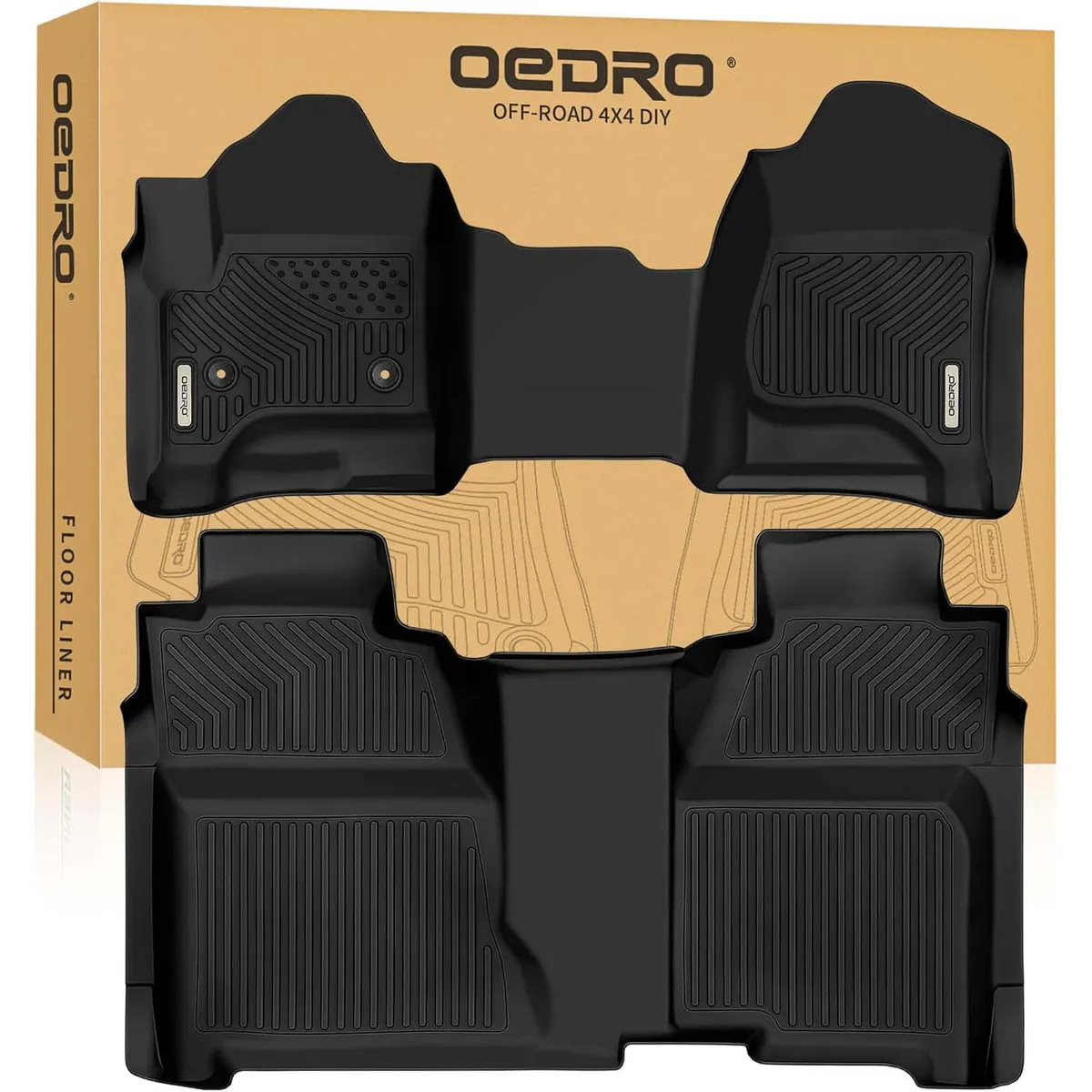 OEDRO Floor Mats for 2014-2018 Silverado/Sierra 1500, 2015-2019 2500HD/3500HD Crew Cab