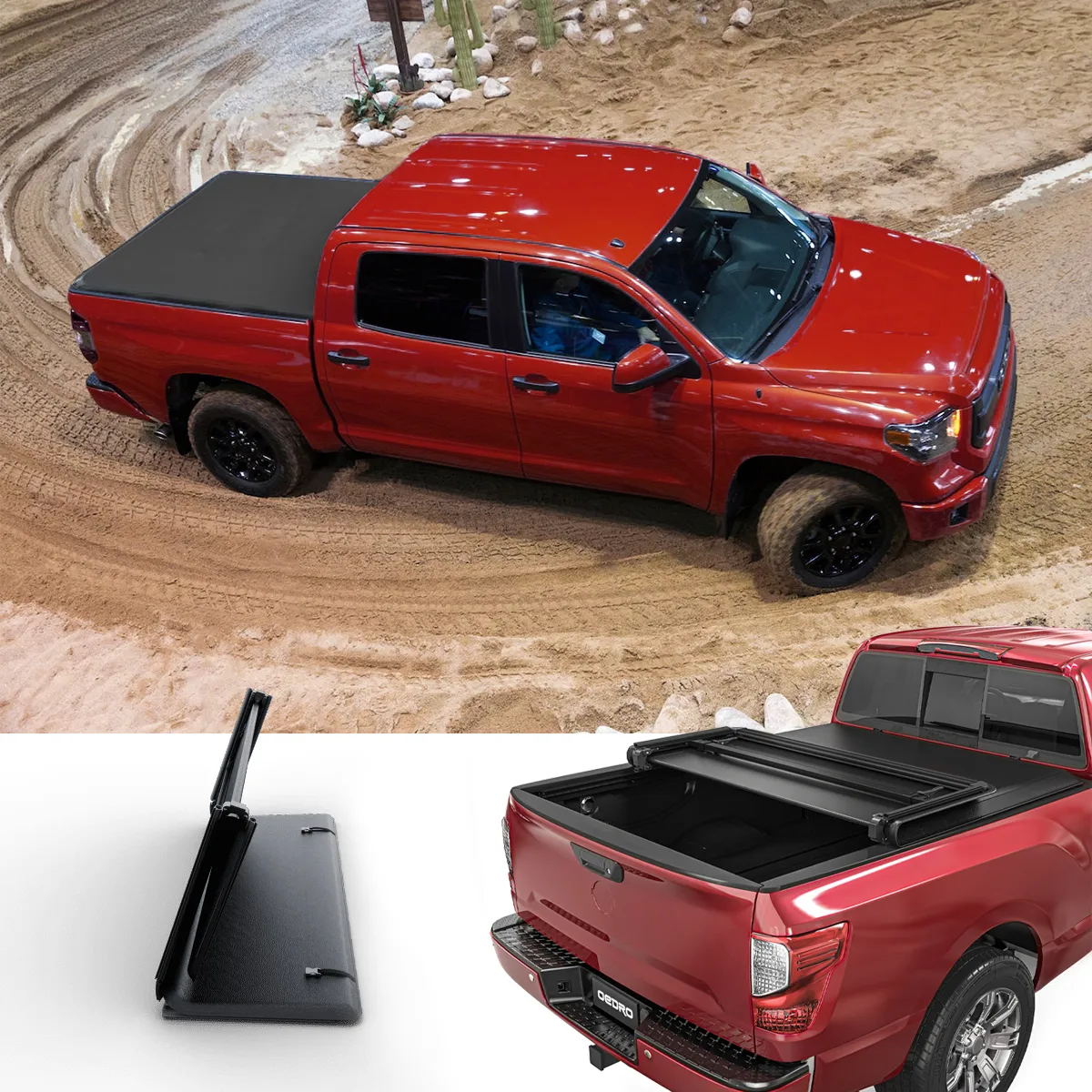OEDRO® 5.5ft Soft Tri-fold Tonneau Cover for 2017-2024 Nissan Titan Without Titan Box