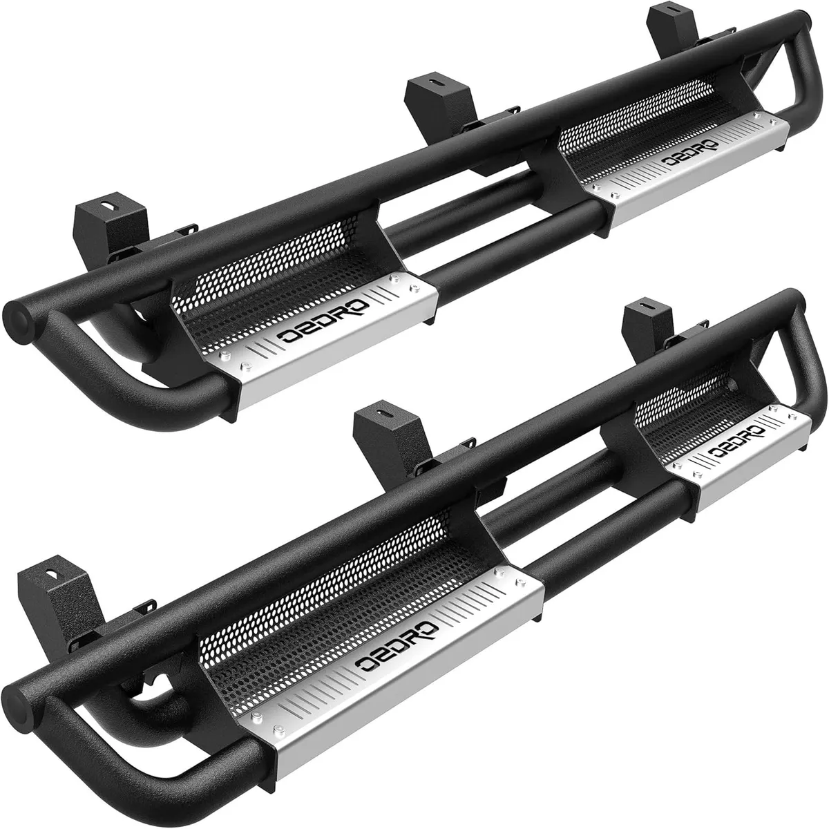 OEDRO 6" Running Boards for 2018-2026 Jeep Wrangler JL & Unlimited 4 Door, Black Silver Powder Coated Nerf Bar