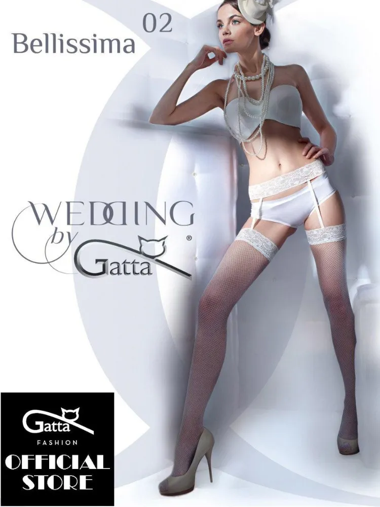 Gatta Bellissima Lace Fishnet Stockings & Garterbelt