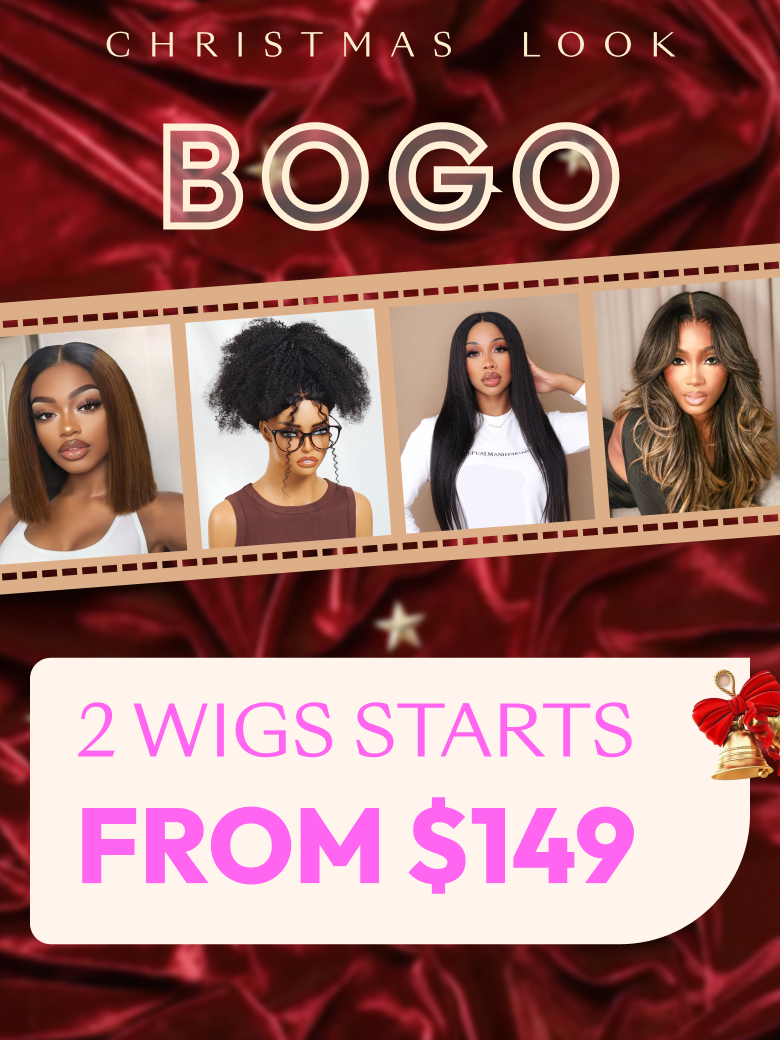 2 Wigs Start From $149 for 100% Human Hair Wig 10" And 4x2 Lace Kinky Curly Wig 20"