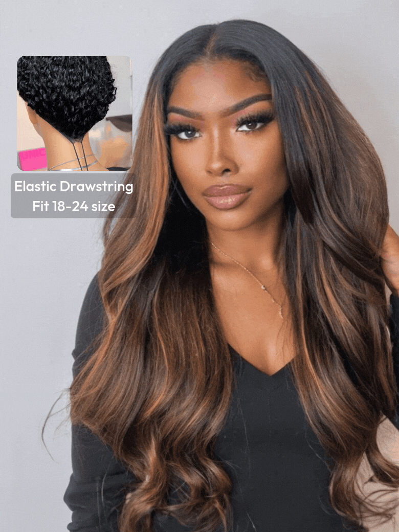 Bye Bye Knots Wig 7x5 Glueless Lace Balayage Highlight Body Wave Wig