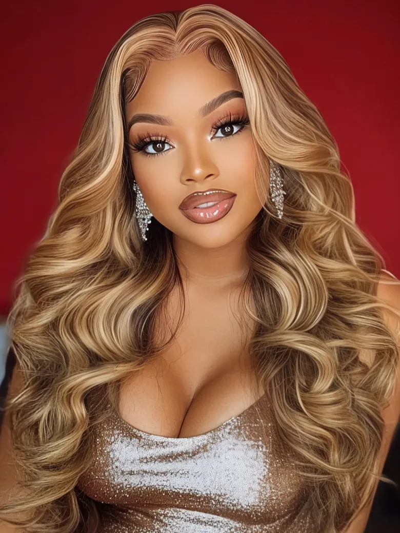 [BOGO] UNice 7x5 Bye-Bye Knots Wig Pre-Cut Glueless Lace Honey Blonde Drawstring Body Wave Wig