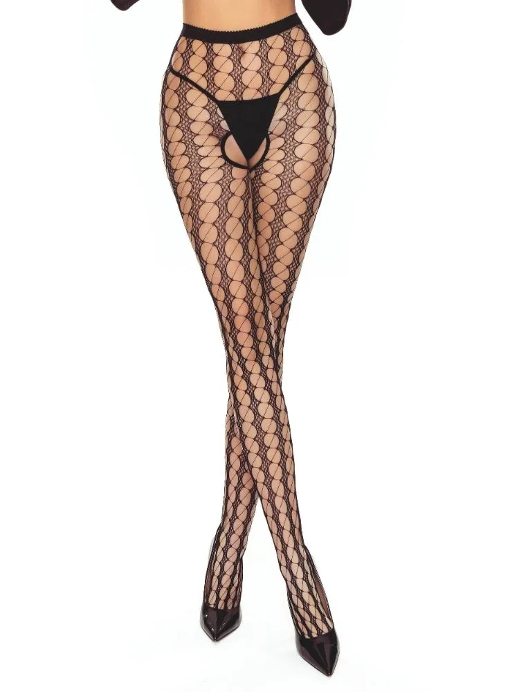 Passion Fishnet Pattern Crotchless Tights