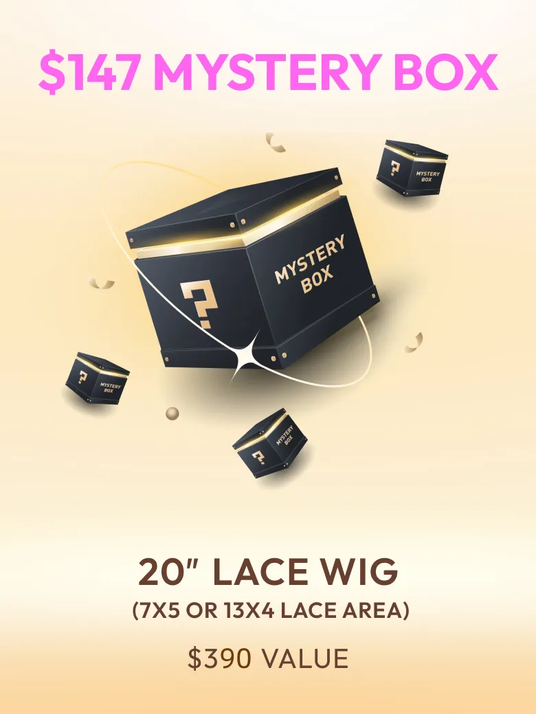 UNICE $147 Lucky Black Box Get 20" 7x5 or 13x4 Bye Bye Knots Wig Value $390