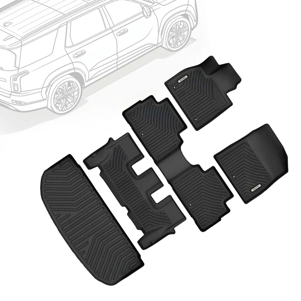 2020-2025 Hyundai Palisade Custom Fit 3 Rows Floor Mats