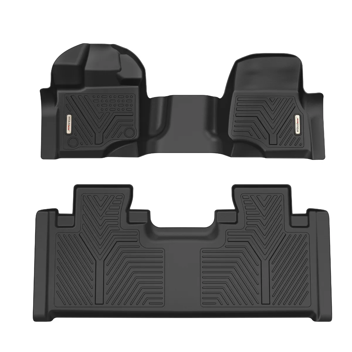YITAMOTOR® 2015-2025 Ford F-150 Super Cab/Extended Cab Floor Mats with 1st Row Bench Seats & 2nd Row Floor Liner Set, All-Weather Protection