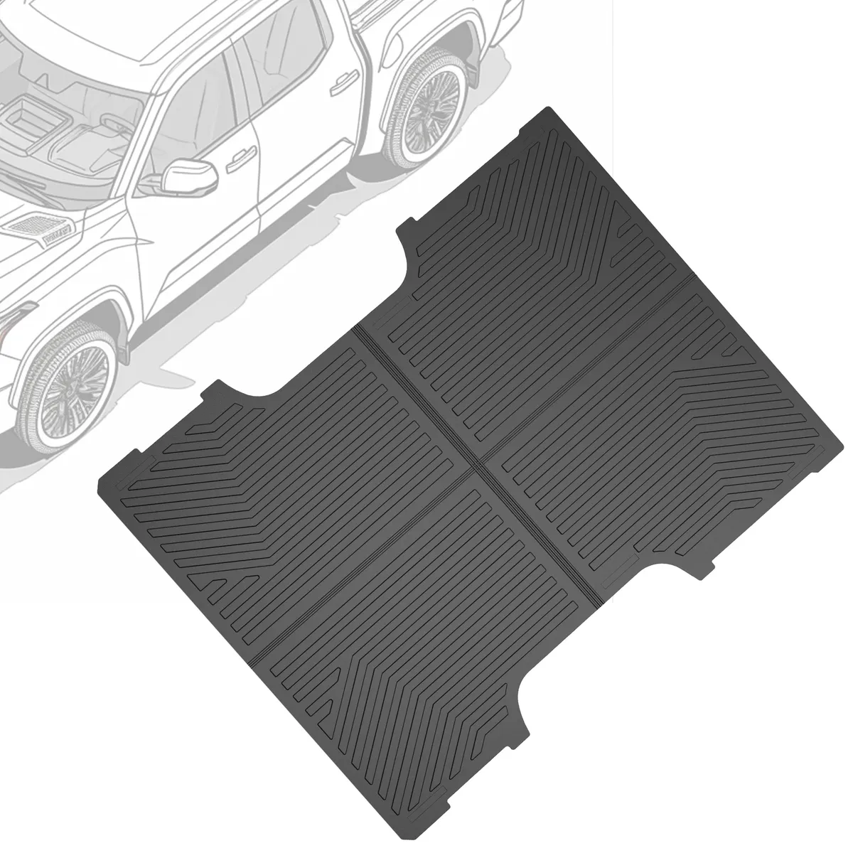 OEDRO® Truck Bed Mat for 2022-2026 Toyota Tundra CrewMax Bed 6.5FT, TPE All-Weather Bed Liner for Toyota Tundra Rear Trunk Cover Mat