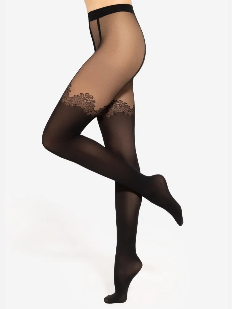 Gatta Girl-Up Floral Over The Knee Tights