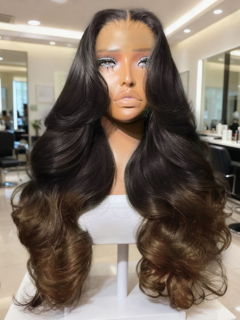 [From 18 Inch] 13x4 Pre-Everything™ Lace Frontal Chestnut Brown Ombre Loose Wave Drawstring Wig with Face Framing Layers