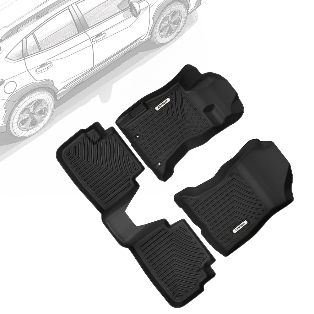 OEDRO Floor Mats All-Weather TPE for 2018-2023 Subaru Crosstrek/Subaru Impreza 1st, 2nd Row Floor Mat Liners