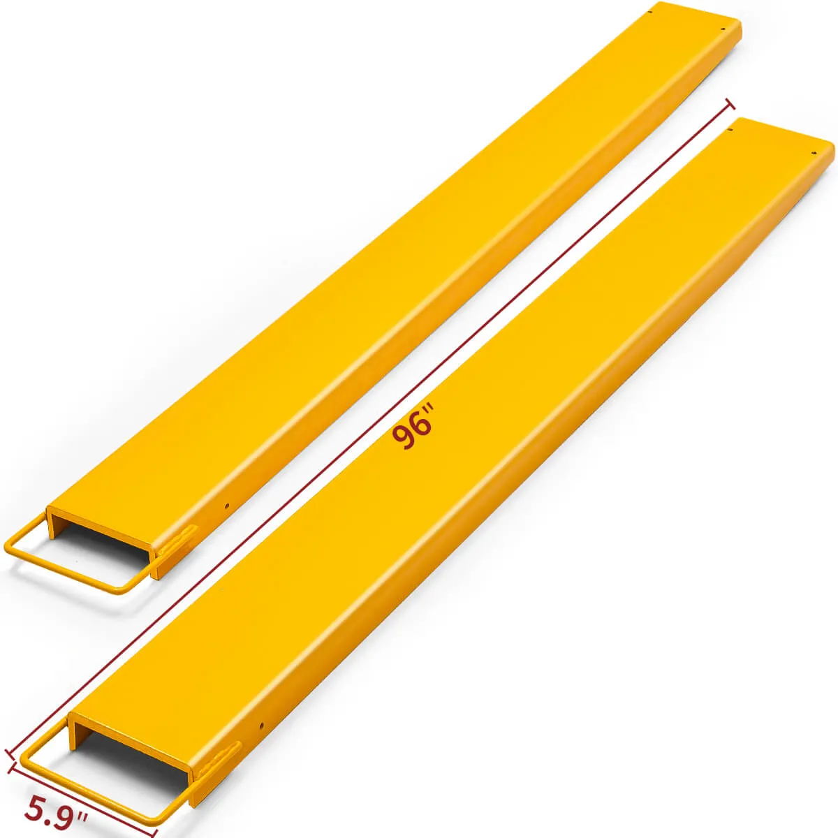 YITAMOTOR® Forklift Extensions 96 Inch Length & 4.5 Inch Width, Heavy Duty Steel Pallet Fork Extension for Forklift Truck, Yellow (96"x4.5")