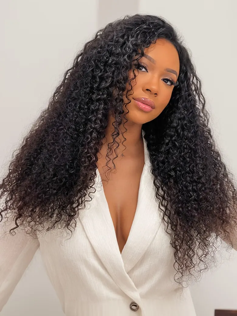 Super Realistic 24" 13x4 Pre-Everything Lace Front Kinky Curly Wig With Bleached Invisible Knots