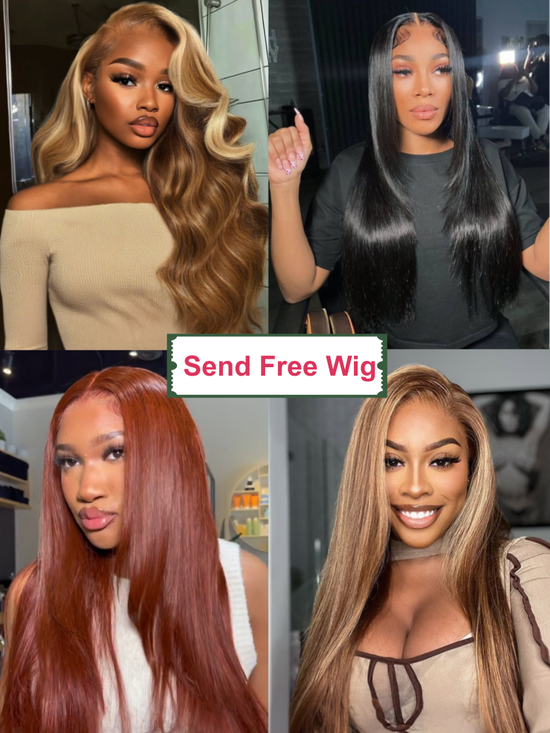 150%-200% Density 13x4 Lace Front Butterfly Haircut Straight Layered Wig&Blonde Highlights Loose Wave Full Bangs Wig
