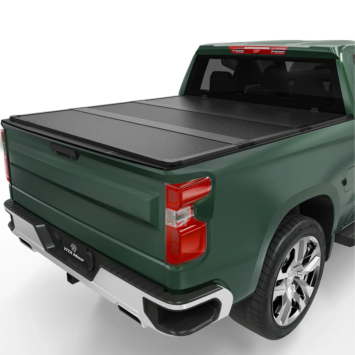 YITAMOTOR® FRP Hard Tri-fold Truck Bed Tonneau Cover Compatible with 2019-2026 Chevy Silverado/GMC Sierra 1500 New Body Style 5.8 ft Bed