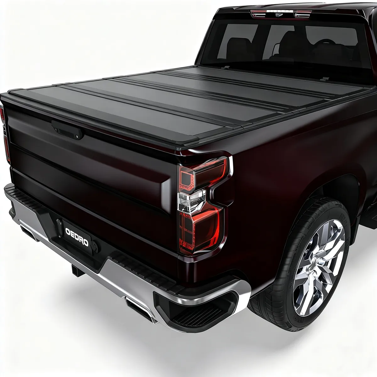 OEDRO 5.8FT Low Profile Hard Quad-Fold Tonneau Cover for Chevy Silverado/GMC Sierra 1500 (2019-2026, New Body Style, 5.8 feet  Bed, Excludes Multi-Fle
