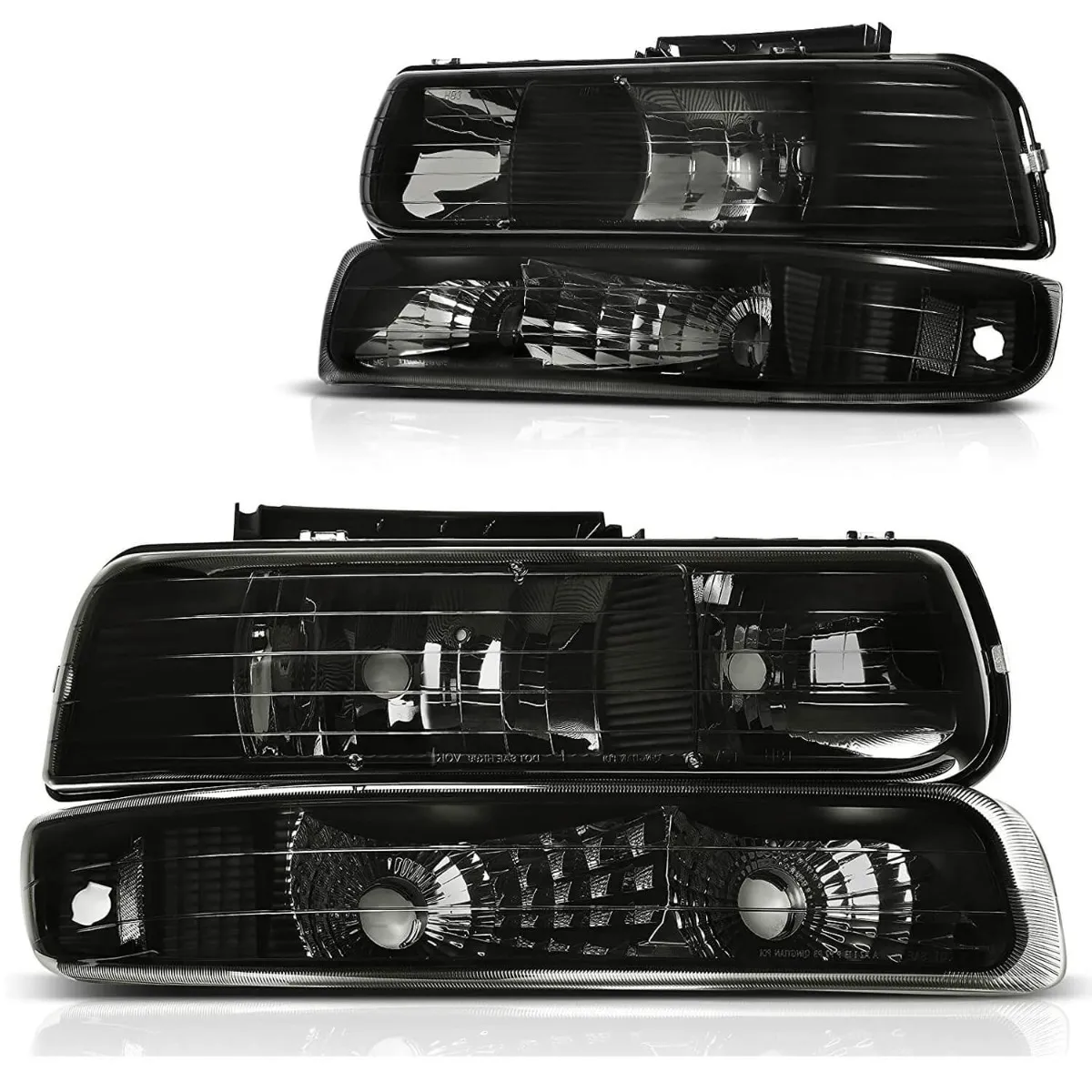 YITAMOTOR® 1999-2002 Chevy Silverado/2000-2006 Tahoe Suburban Headlights Assembly Smoke Lens