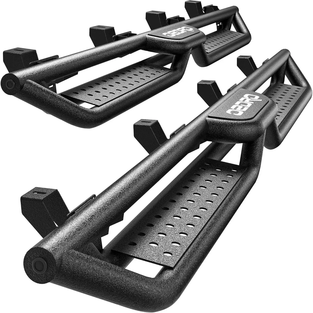 OEDRO®  Running Boards Two Stairs Design Steps for 2020-2026 Jeep Gladiator JT 4 Doors, Bolt-on Side Steps Steel Nerf Bars All-Steel Build