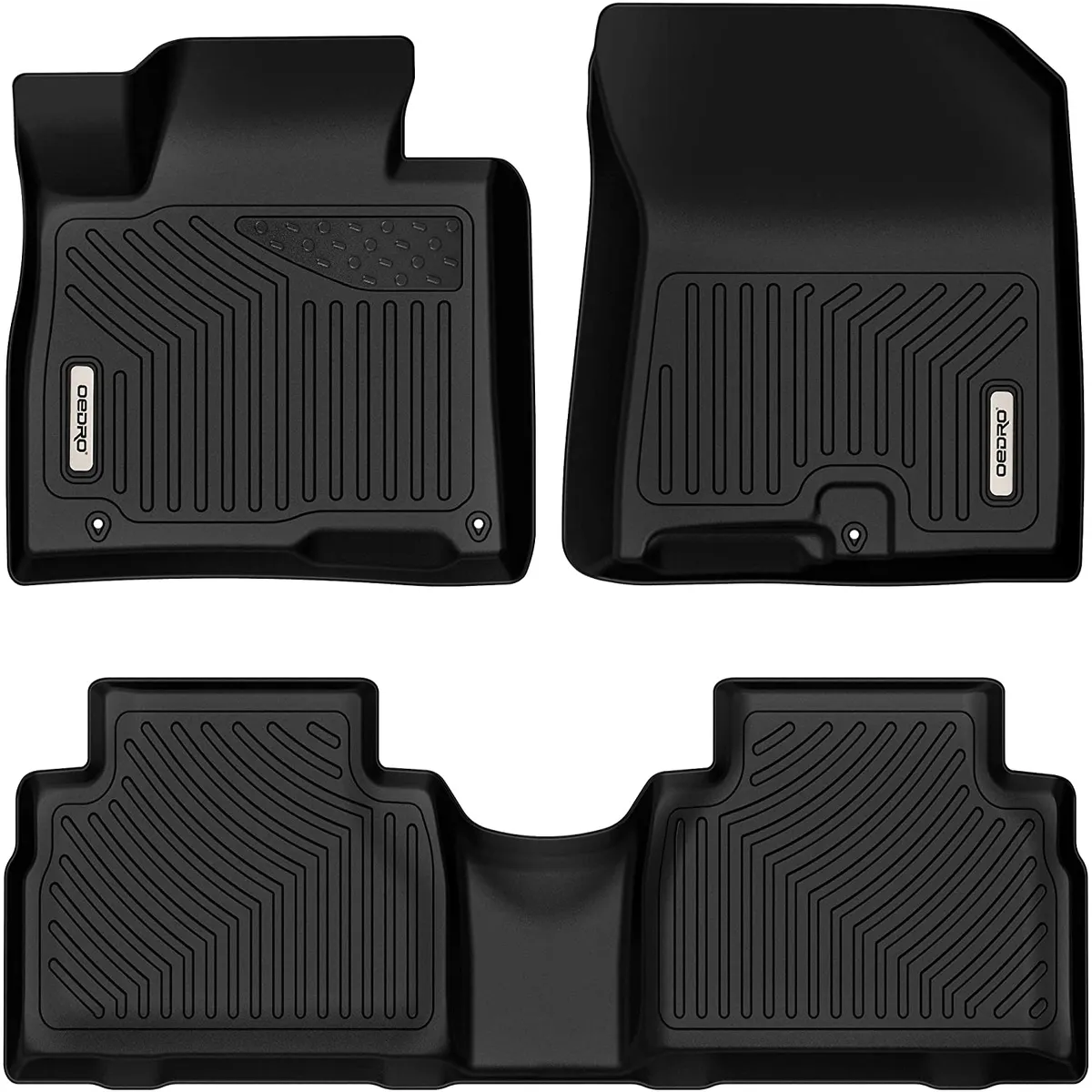 OEDRO Floor Mats for 2019-2020 Hyundai Santa Fe 5 Passenger Models, Black TPE All-Weather Guard Liner Set