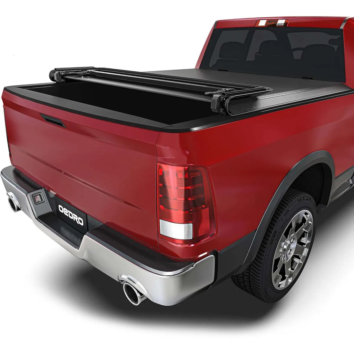 OEDRO 6.4FT Soft Quad Fold Tonneau Cover for 2002-2025 Dodge Ram 1500; 2003-2025 Dodge Ram 2500 3500 for Models w/o Ram Box