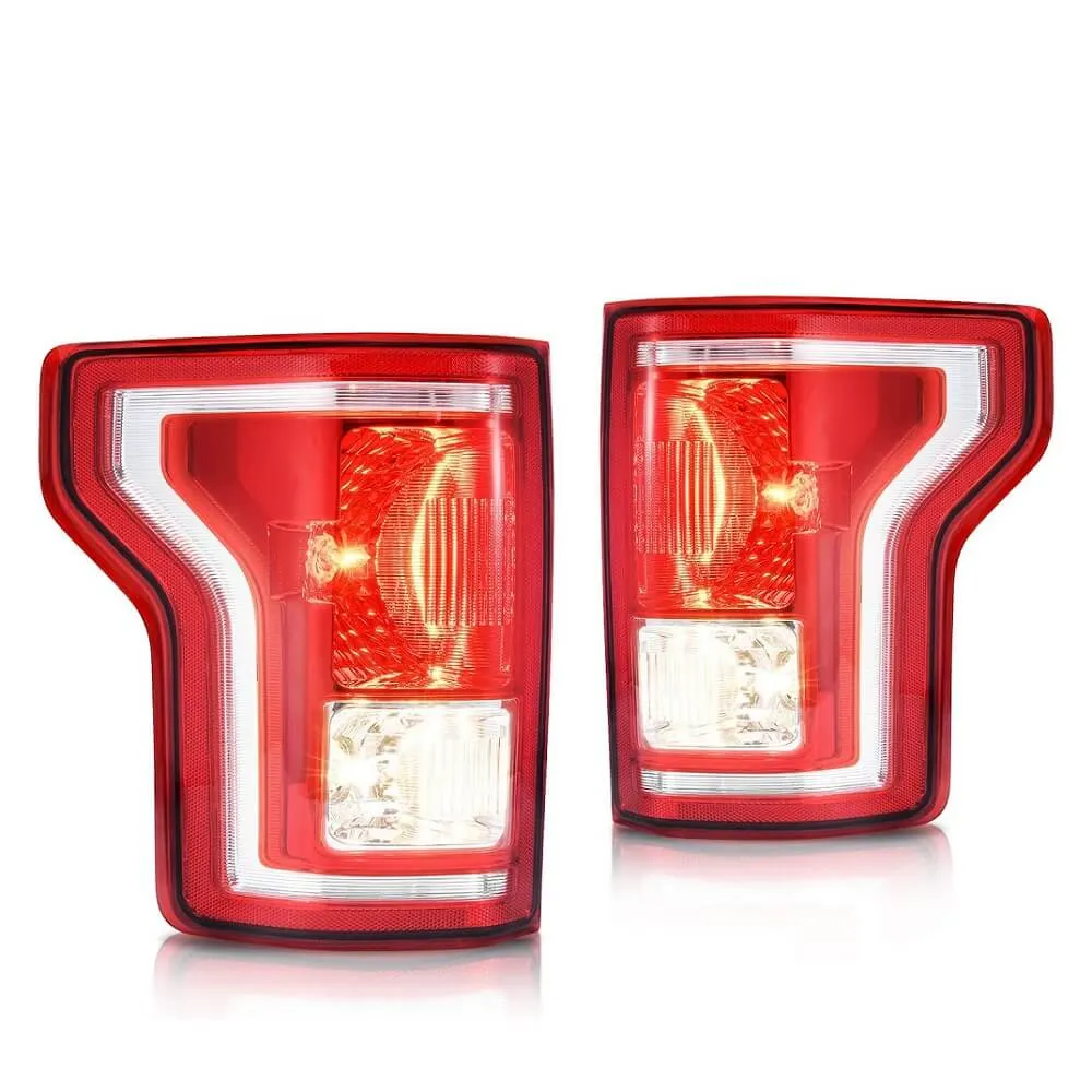 YITAMOTOR® Halogen 2015-2017 Ford F-150 Tail Lights Assembly Red Clear Sold in Pairs