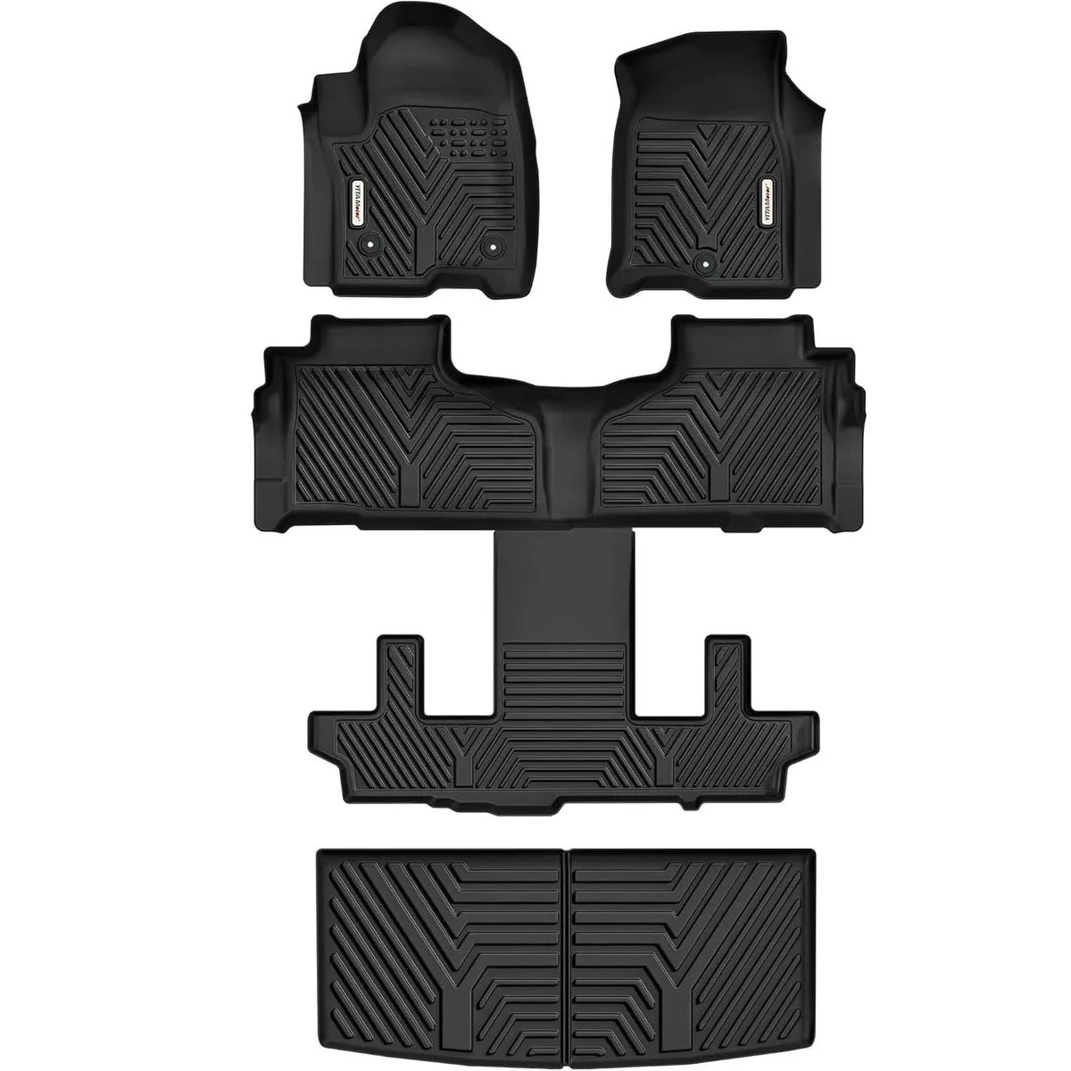 2021-2026 GMC Yukon/Chevy Tahoe Floor & Cargo Mat Set (Bucket Seats Only) | 3-Row + Cargo TPE Liners | All-Weather Protection