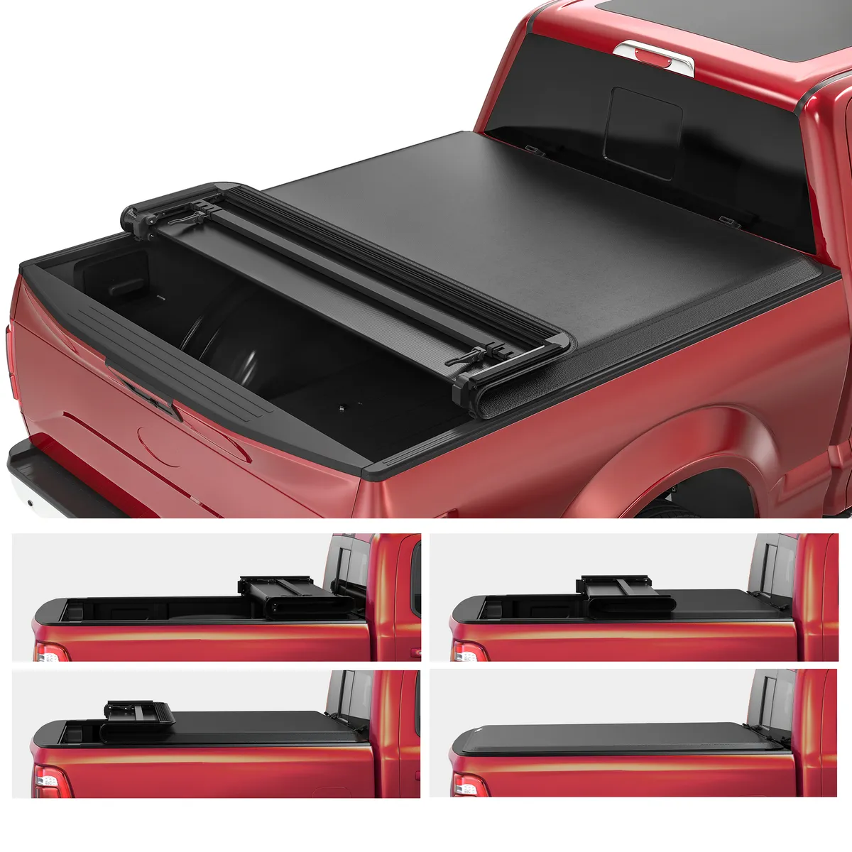 OEDRO Upgraded 6.5FT Soft Quad-Fold Tonneau Cover | Waterproof Truck Bed Cover | Fits 2015-2025 Ford F-150 F150 6.5FT Bed (Excludes Raptor)