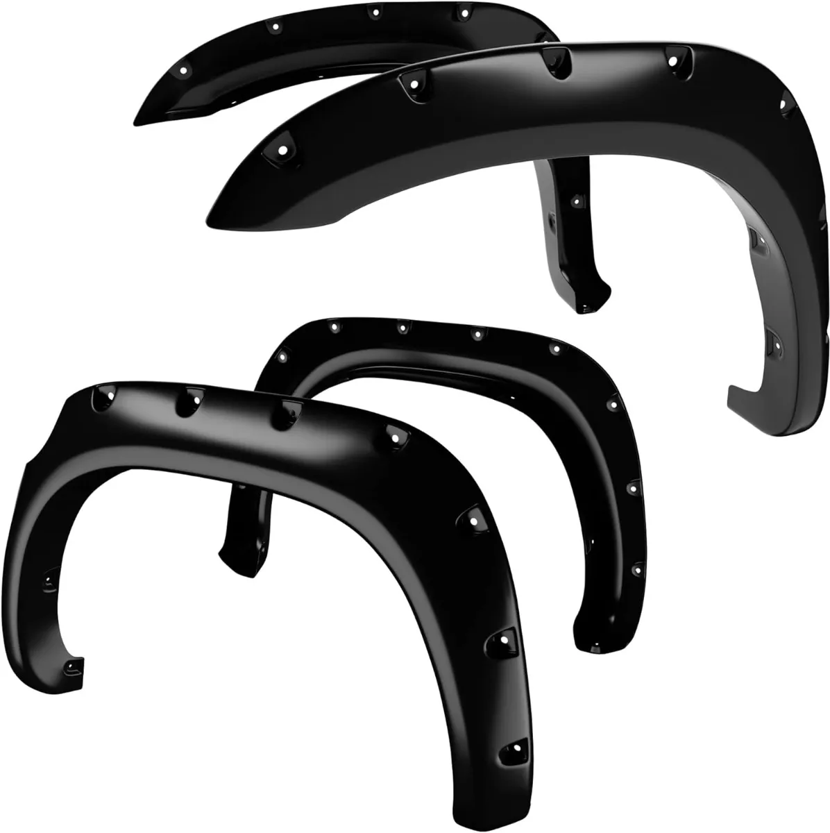 YITAMOTOR® Fender Flares Kit Compatible for 2007-2013 Toyota Tundra, UV Protected Dura-Flex Material Smooth Black Finish Front Rear Wheels Pocket Rive