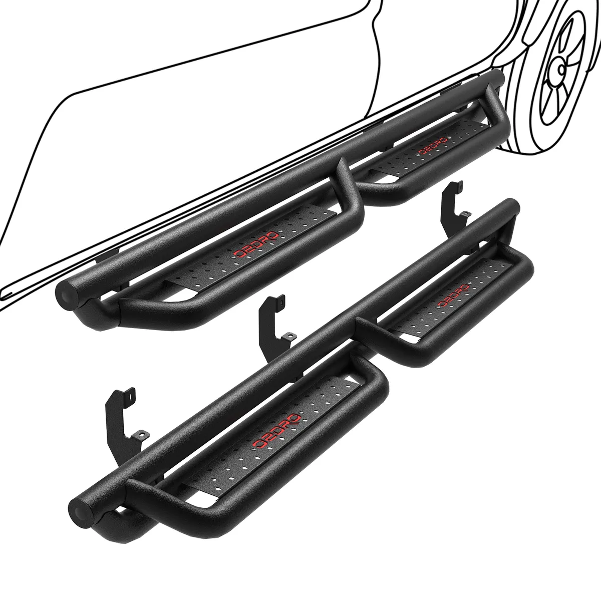 OEDRO 6'' Running Boards for 2019-2025 Chevy Silverado/GMC Sierra 1500 Crew Cab, 2020-2025 2500HD 3500HD(Excl. 2019 1500 LD/Limited)