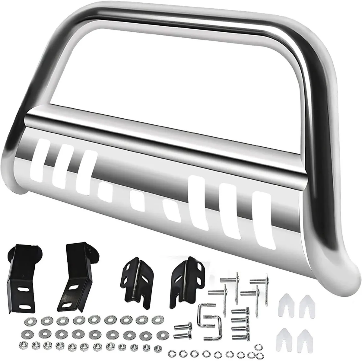 YITAMOTOR® Bull Bar Chrome for 04-23 Ford F150, 03-17 Expedition Stainless 3'' Push Front Bumper Grille Guard