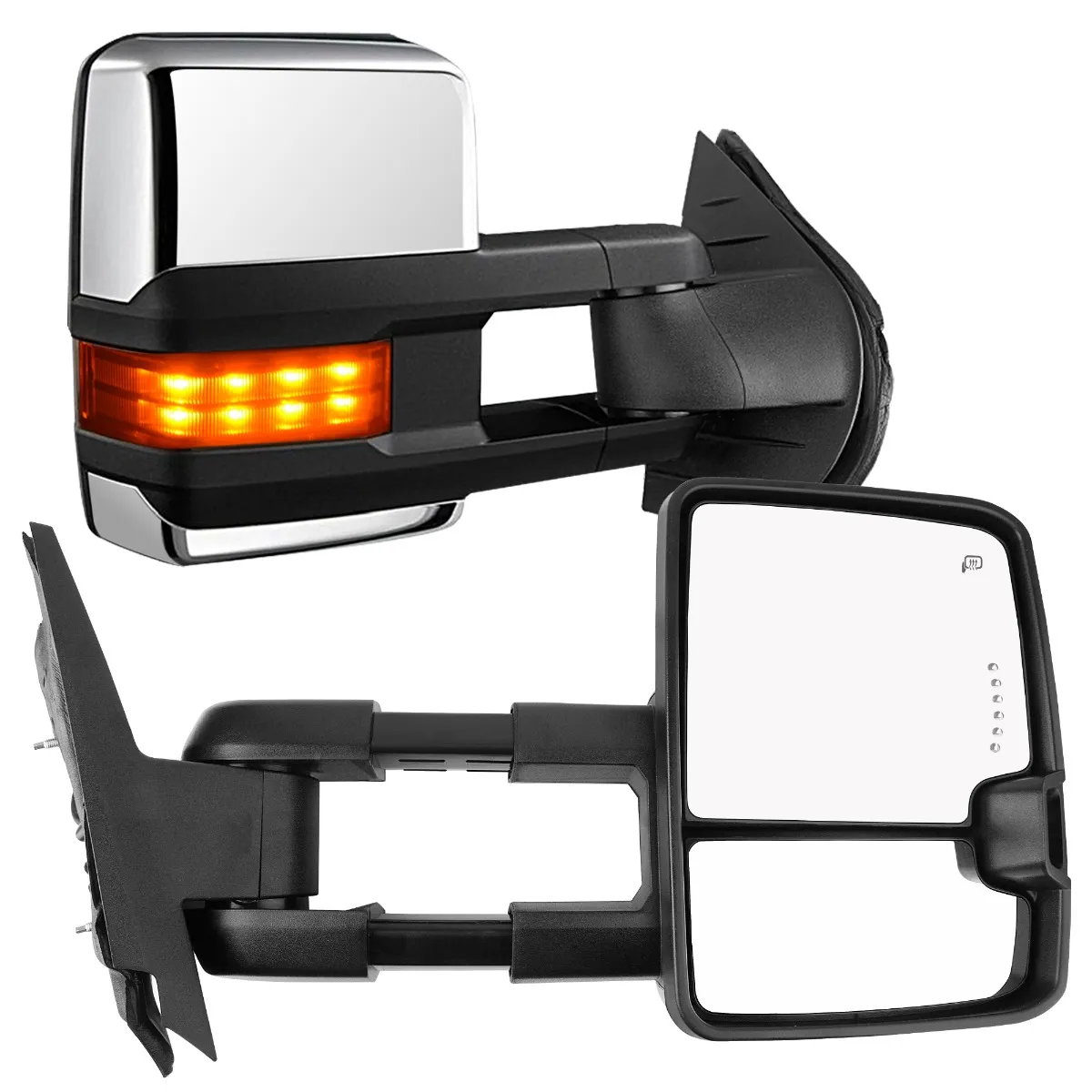 YITAMOTOR® 2007-2013 Chevy Silverado Tahoe Suburban Sierra Towing Mirrors, Power Heated & LED Turn Signal
