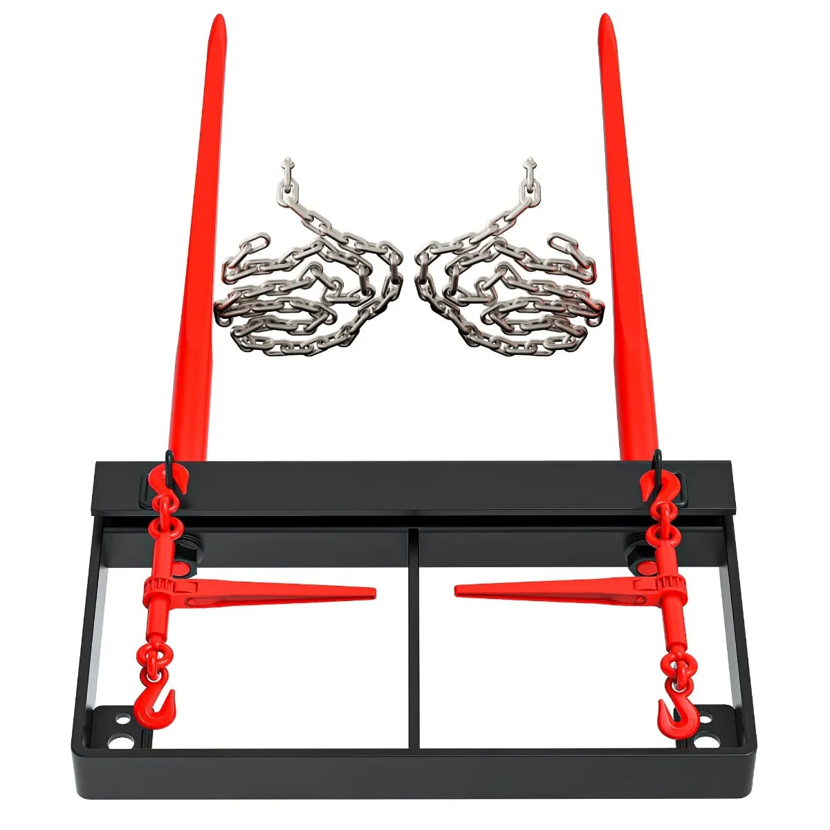 YITAMOTOR® Dual Hay Bale Spear 49" 3000 lbs, Heavy Duty Front Skid Steer Loader Tractor Bucket Attachment with Coated Rust Resistant