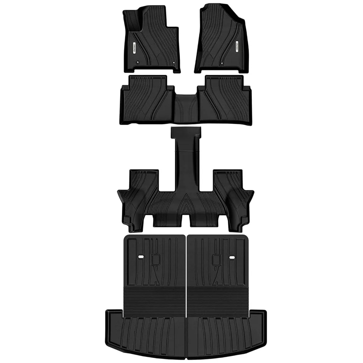 Custom Fit Floor Mats for 2024–2025 Hyundai Santa Fe Hybrid 7-Seater | OEDRO All-Weather TPE Mats & Trunk Liner