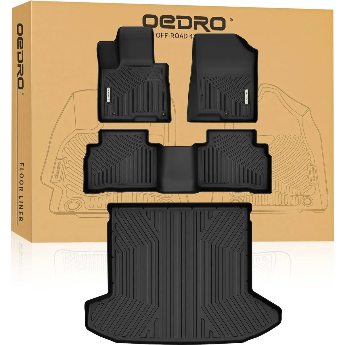 OEDRO Floor Mat & Cargo Liners  All-Weather for 2022-2026 Hyundai Tucson (NOT for Hybrid), Cargo with Standard Audio System Only