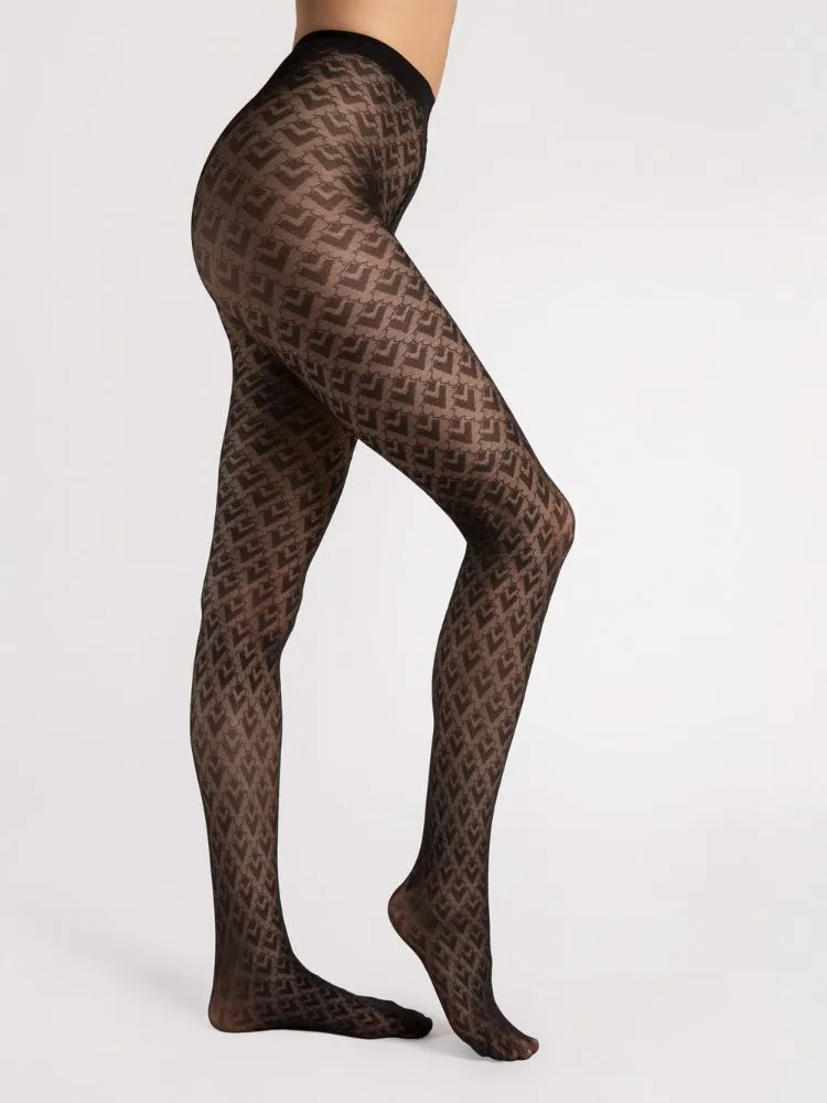 Fiore Bisette Diamond Pattern Tights