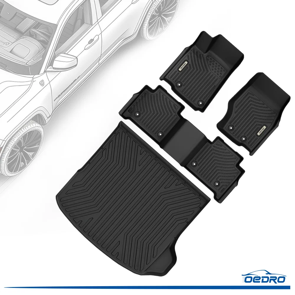 OEDRO Floor Mats Set for 2022-2025 Jeep Grand Cherokee Custom Fit All Weather Front & Rear Row Car Floor Mats Set