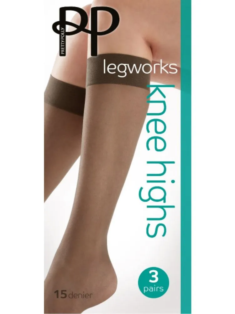 Pretty Polly Comfort Top Knee Highs 3 Pair Pack