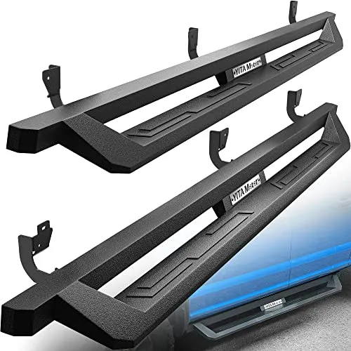 Drop Side Steps Compatible with 2009-2018 Dodge Ram 1500 & 2010-2024 2500 3500 Crew Cab, 2019-2024 1500 Classic, Off-Road Running Boards, Black Powder