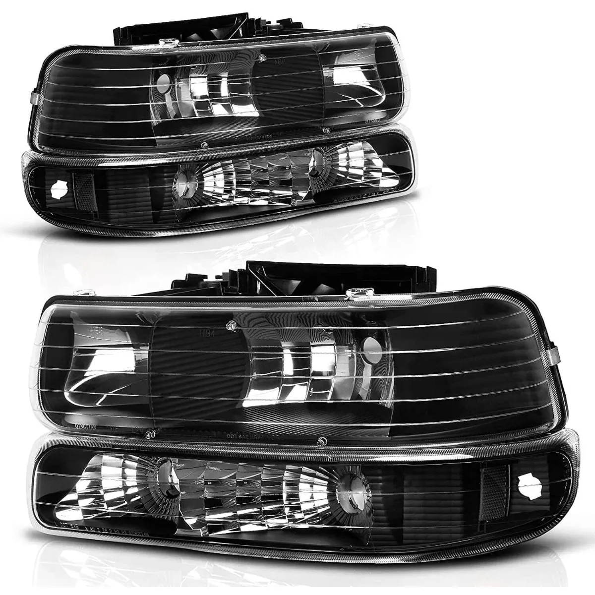 YITAMOTOR® 1999-2002 Chevy Silverado / 2000-2006 Tahoe Suburban Headlight Assembly Clear Reflector