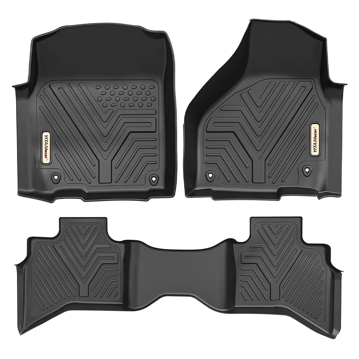 YITAMOTOR® Floor Mats Floor Liners for 2012-2018 Dodge Ram 1500 Quad Cab Only, 1st & 2nd Row All Weather Protection