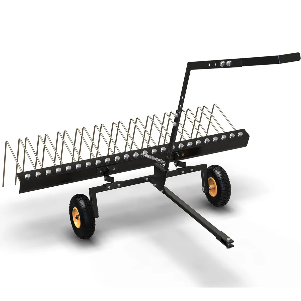 YITAMOTOR® 60" ATV Tow Behind Lawn Rake Durable Corrosion Resistant Steel Pine Straw Rake