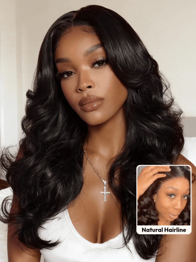 [Ship within 24H]UNice Butterfly Cut 180% Density 100% Human Hair Bye-Bye Knots™ 7x5 Lace Body Curls Wig with Feathered Layers & Invisi Drawstring