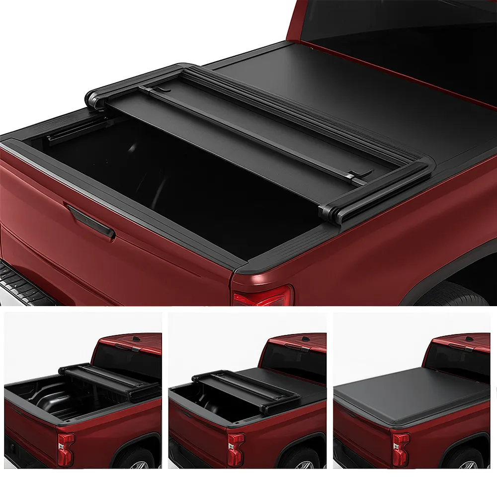 OEDRO Soft Tri-Fold Tonneau Cover Fit for 2019-2026  Chevy Silverado 1500 / GMC Sierra 1500 New Body Style, Designed to Accommodate Fleetside 6.6ft