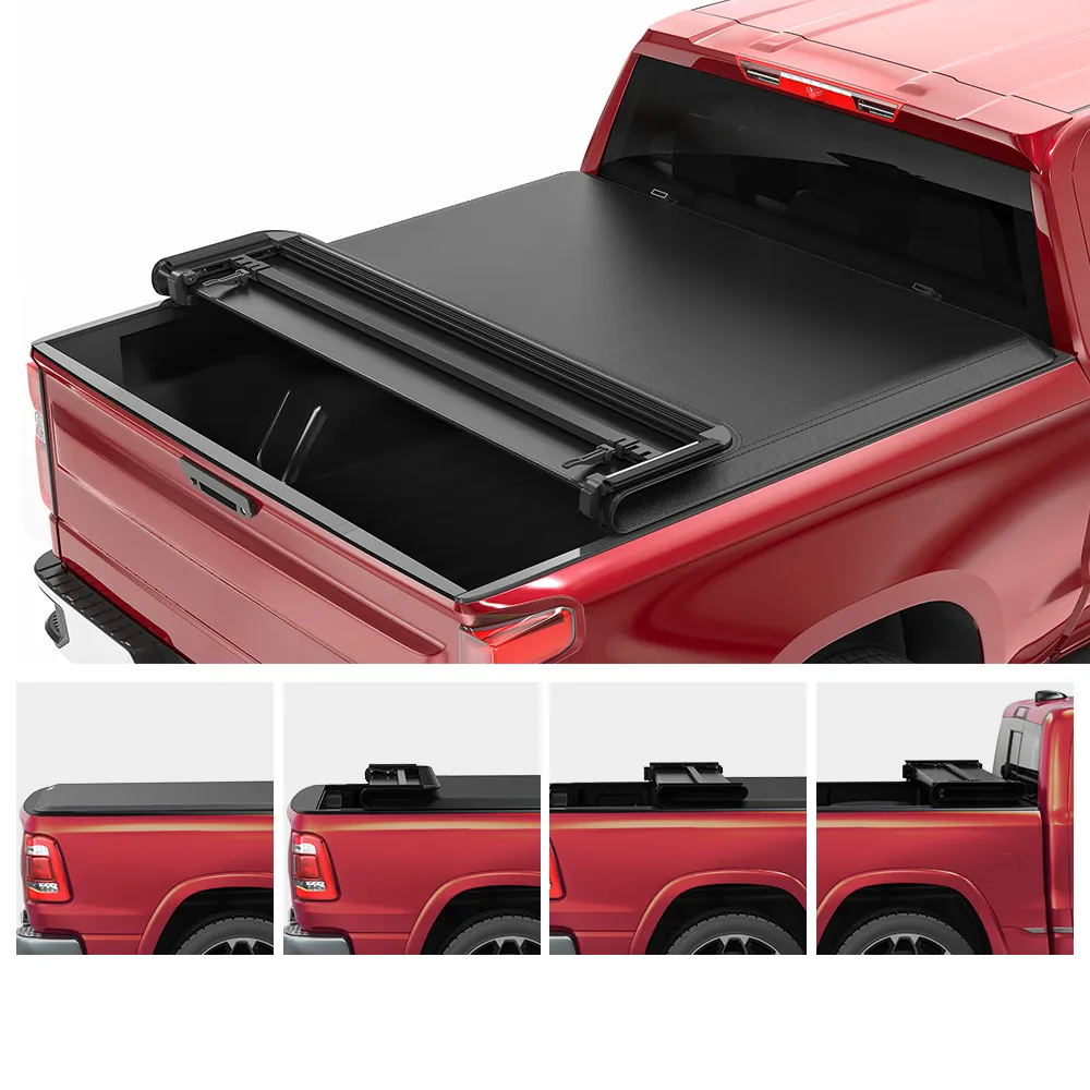 OEDRO 6.6FT Soft Quad Fold Tonneau Cover for 2019-2026 Chevy Silverado/GMC Sierra 1500 Without Multi-Flex Tailgate(Not for Legacy/Limited/2500 3500hd)