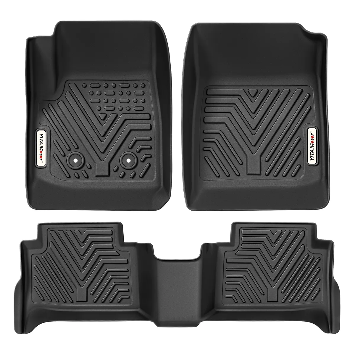 YITAMOTOR® 15-22 Chevy Colorado Crew Cab/GMC Canyon Crew Cab Floor Mats, 1st & 2nd Row All Weather Protection